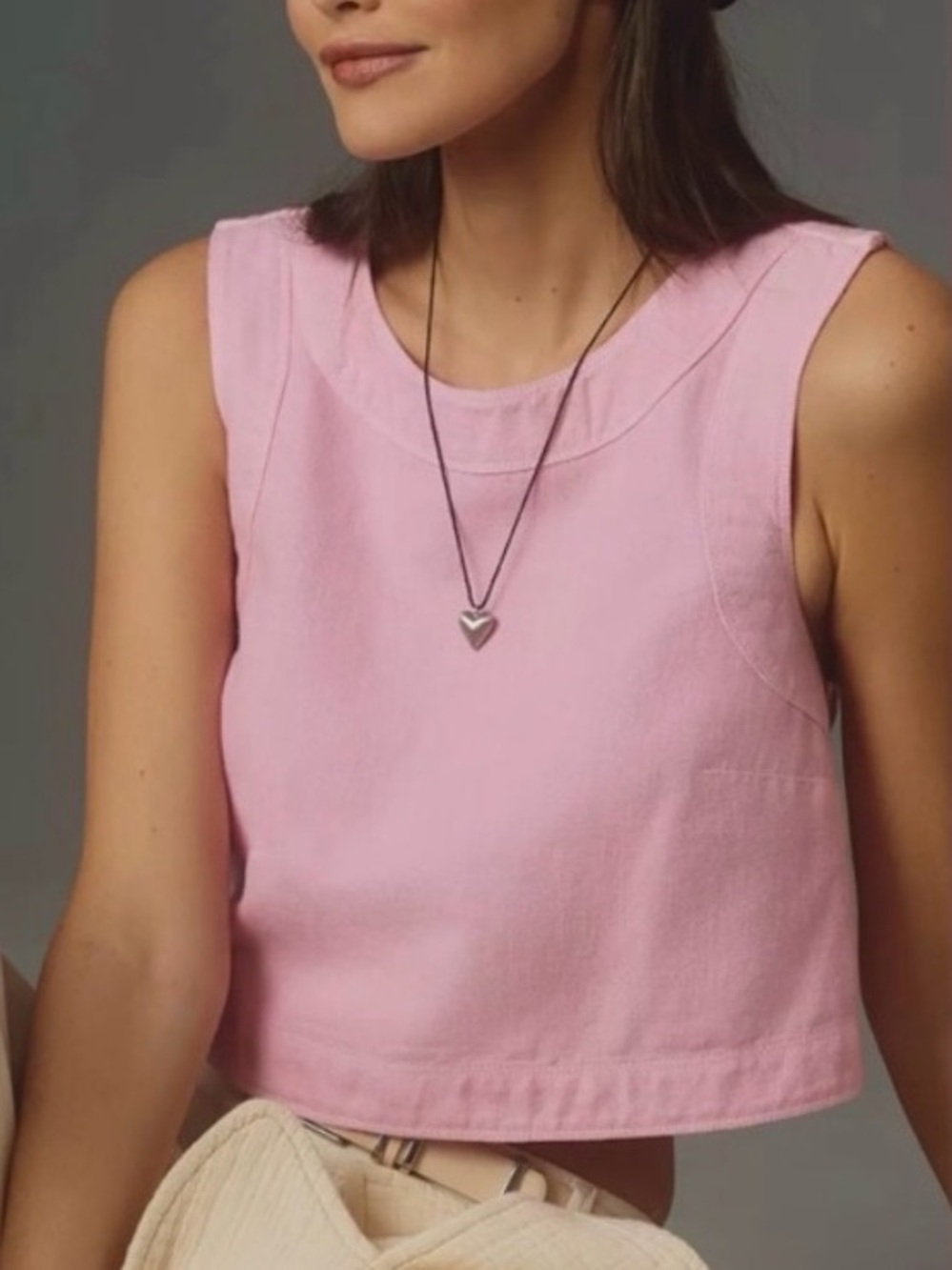 Pilcro Cross Back Cropped Tank Medium